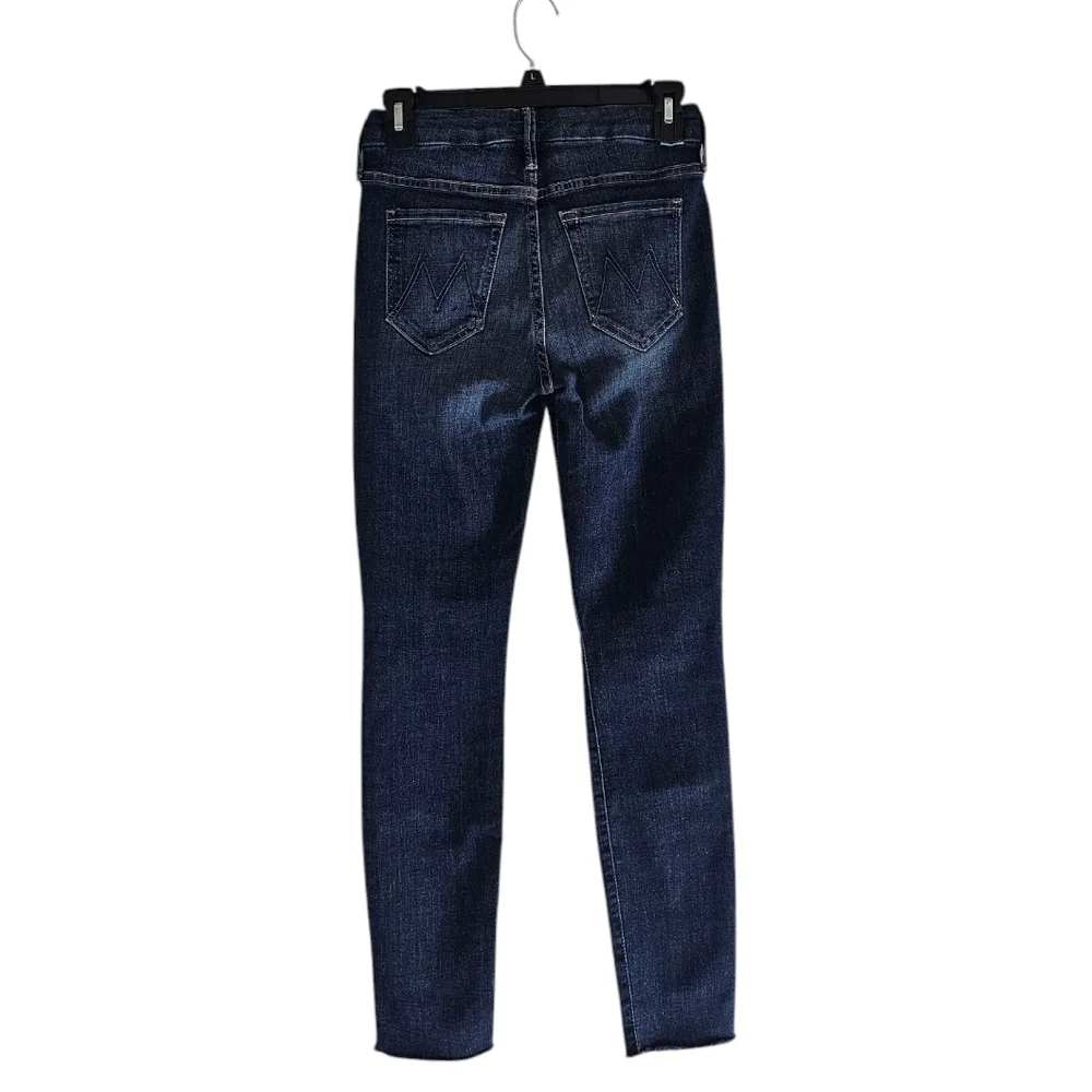 MOTHER‎ Looker Ankle Fray Mid Rise Skinny Leg Girl Crush Blue Jeans 25 Preowned